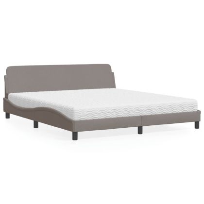 Легло с матрак, таупе, 180x200 см, плат