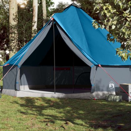 Семейна палатка, типи, 10-местна, синя, водоустойчива