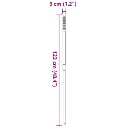 Дръжка за вила, телескопична, сребриста, стомана