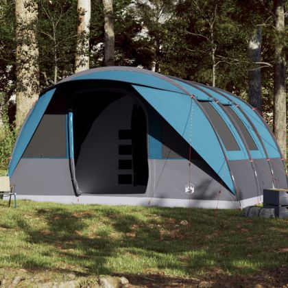 Семейна палатка, тунелна, 7-местна, синя, водоустойчива