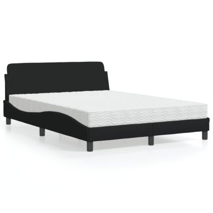 Легло с матрак, черно, 120x200 см, плат