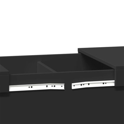 Кафе маса, черна, 100x55x40 см, инженерно дърво