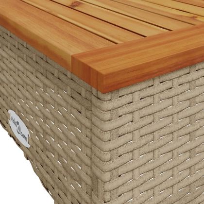 Градински комплект с възглавници, 3 части, бежов, полиратан