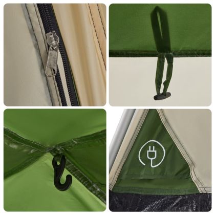 Семейна палатка куполна 6-местна зелена бързо освобождаване