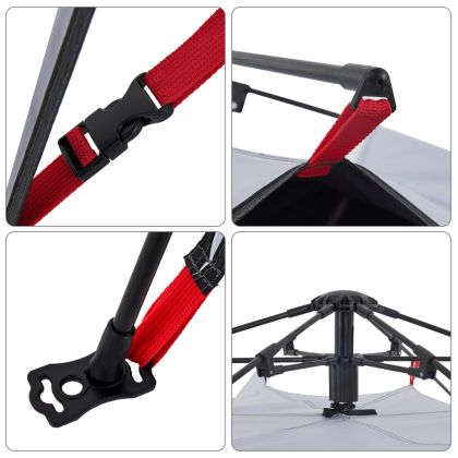 Къмпинг палатка куполна 3 души бял блекаут бързо освобождаване