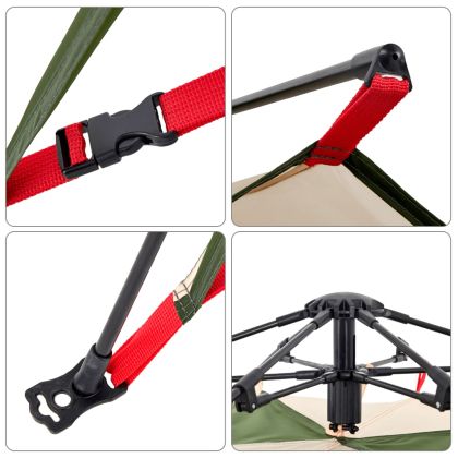 Къмпинг палатка куполна 3-местна зелена бързо освобождаване