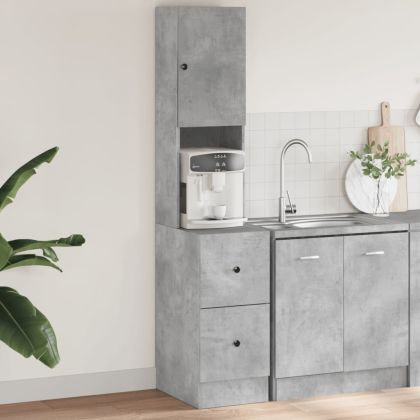 Кухненски шкаф, бетонно сив, 35x50x180 см, инженерно дърво