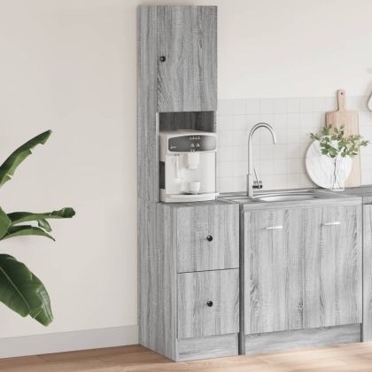 Кухненски шкаф, сив сонома, 35x50x180 см, инженерно дърво