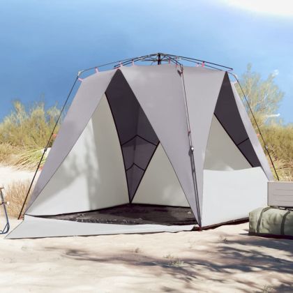 Плажна палатка, 4-местна, сиво, бързо освобождаване