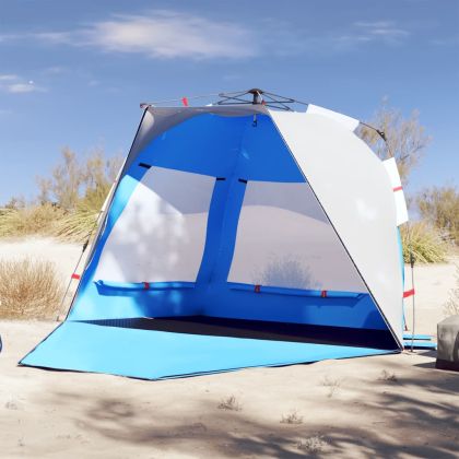 Плажна палатка, 3-местна, лазурносиньо, бързо освобождаване