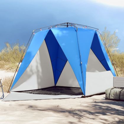 Плажна палатка, 4-местна, лазурносиньо, бързо освобождаване