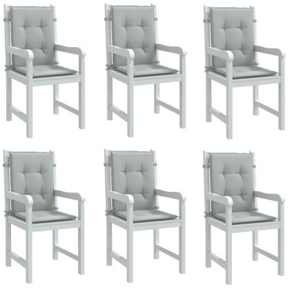 Възглавници за столове 6 бр меланж светлосиви 100x50x4 см плат