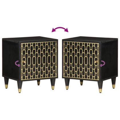 Нощно шкафче, 40x33x46 см, масивно мангово дърво