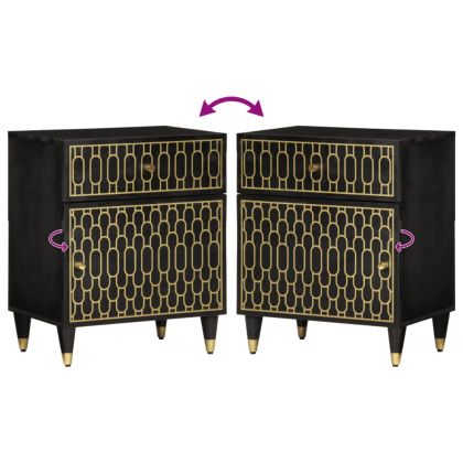 Нощно шкафче 50x33x60 см мангово дърво масив