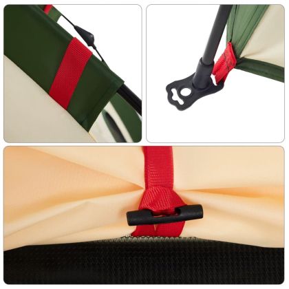 Къмпинг палатка, кабинна, 4-местна, зелена, бързо освобождаване