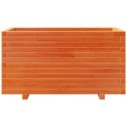 Градинска кашпа, восъчнокафява, 90x40x49,5см борово дърво масив