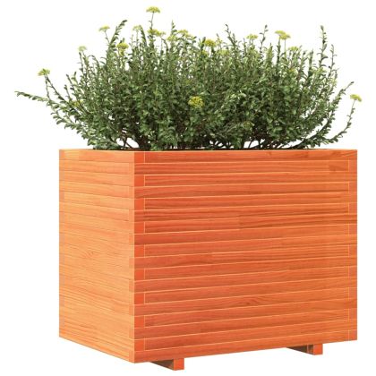 Градинска кашпа, восъчнокафява, 90x60x72,5 см, бор масив