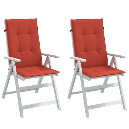 Възглавници за стол 2 бр меланж червени 120x50x4 см плат