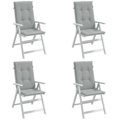 Възглавници за стол 4 бр меланж светлосиви 120x50x4 см плат