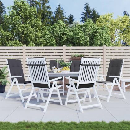 Възглавници за стол 6 бр меланж антрацит 120x50x4 см плат