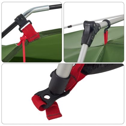 Къмпинг палатка, кабинна, 4-местна, зелена, бързо освобождаване