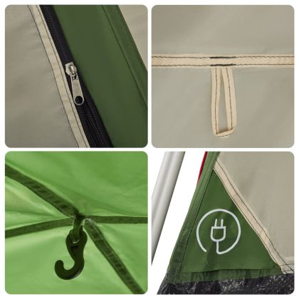 Къмпинг палатка, кабинна, 4-местна, зелена, бързо освобождаване