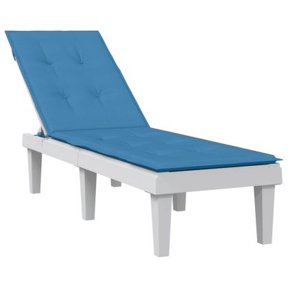Възглавница за стол шезлонг меланж синя (75+105)x50x3 см плат
