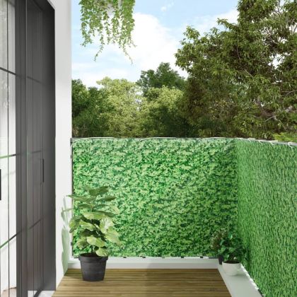 Лента за покриване на огради, зелени растения, 600x120 см, PVC
