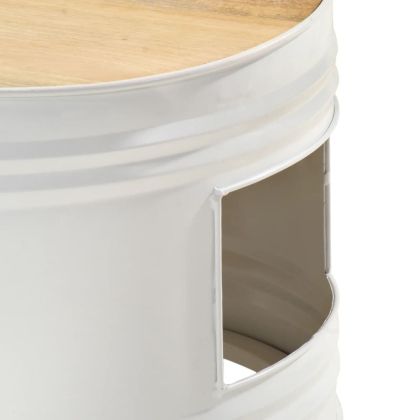 Бар маси с форма на барабан 3 бр масивно грубо мангово дърво