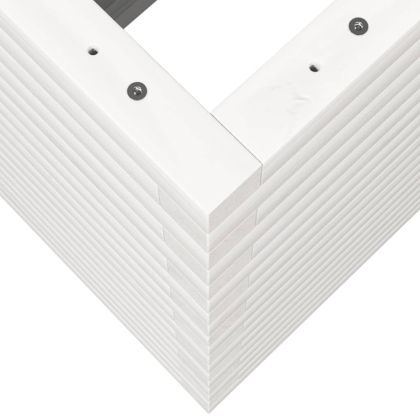 Градински сандък, бял, 70x40x68,5 см, масивна борова дървесина