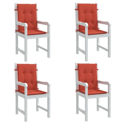 Възглавници за столове 4 бр меланж червени 100x50x4 см плат