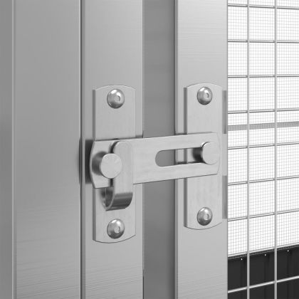 Волиера с удължение сребриста 518x307x212 см стомана