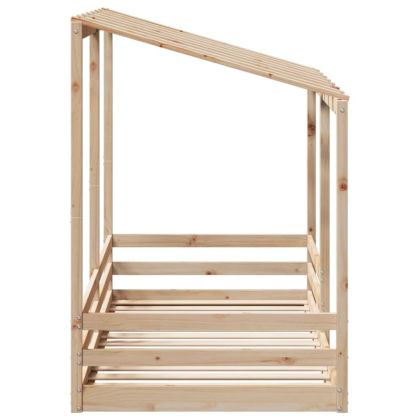 Детско легло с покрив, 100x200 см, борово дърво масив