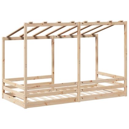 Детско легло с покрив, 100x200 см, борово дърво масив