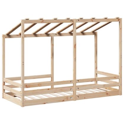 Детско легло с покрив, 75x190 см, борово дърво масив