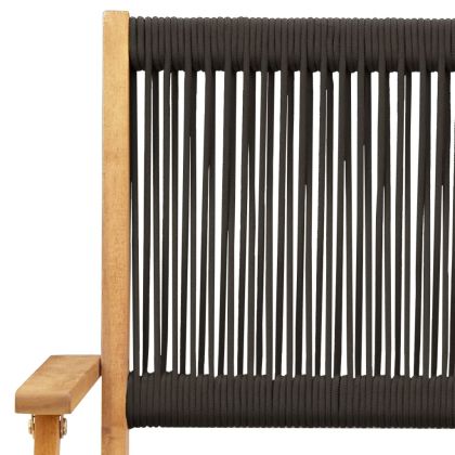 Сгъваеми градински столове, 4 бр, черни, акация масив