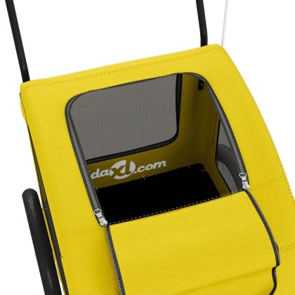 Ремарке за колело за любимци жълт Оксфорд плат и желязо