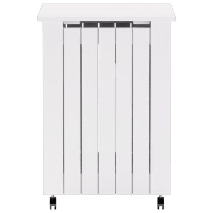 Кош за пране с колелца "RANA", бял, 45x45x64 см, бор масив