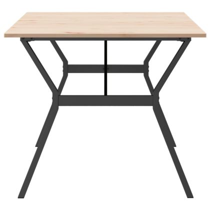 Трапезна маса Y-образна рамка 180x90x75 см бор масив и стомана