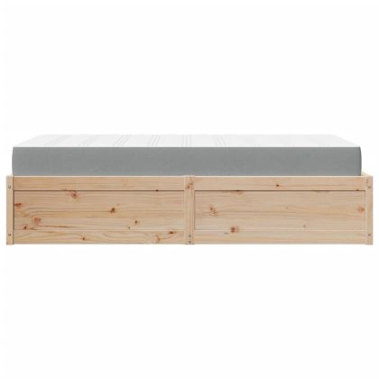 Легло с матрак, 90x200 см, бор масив