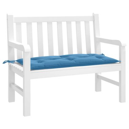 Възглавница за градинска пейка меланж синя 100x50x7 см плат