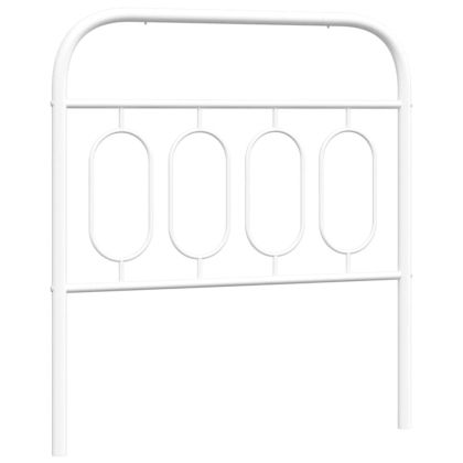 Метална табла за глава, бяла, 90 см