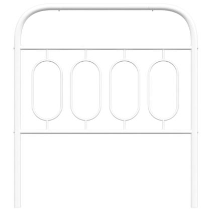 Метална табла за глава, бяла, 90 см