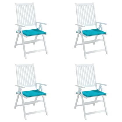 Възглавници за столове, 4 бр, тюркоаз, 40x40x4 см, плат