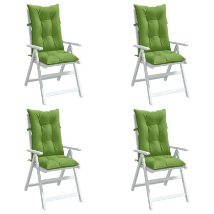 Възглавници за столове 4 бр меланж зелени 120x50x7 см плат