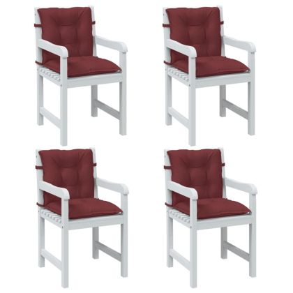 Възглавници за столове 4 бр меланж виненочервени 100x50x7 см