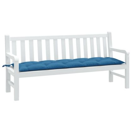 Възглавница за градинска пейка меланж синя 180x50x7 см плат