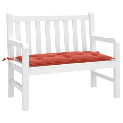 Възглавница за градинска пейка меланж червено 100x50x7 см плат