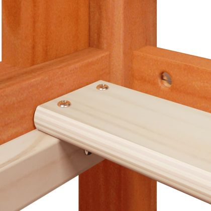 Високо легло с покрив восъчнокафяв 80x200 см борово дърво масив