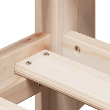 Таванско легло със стълба и покрив, 90x200 см, бор масив